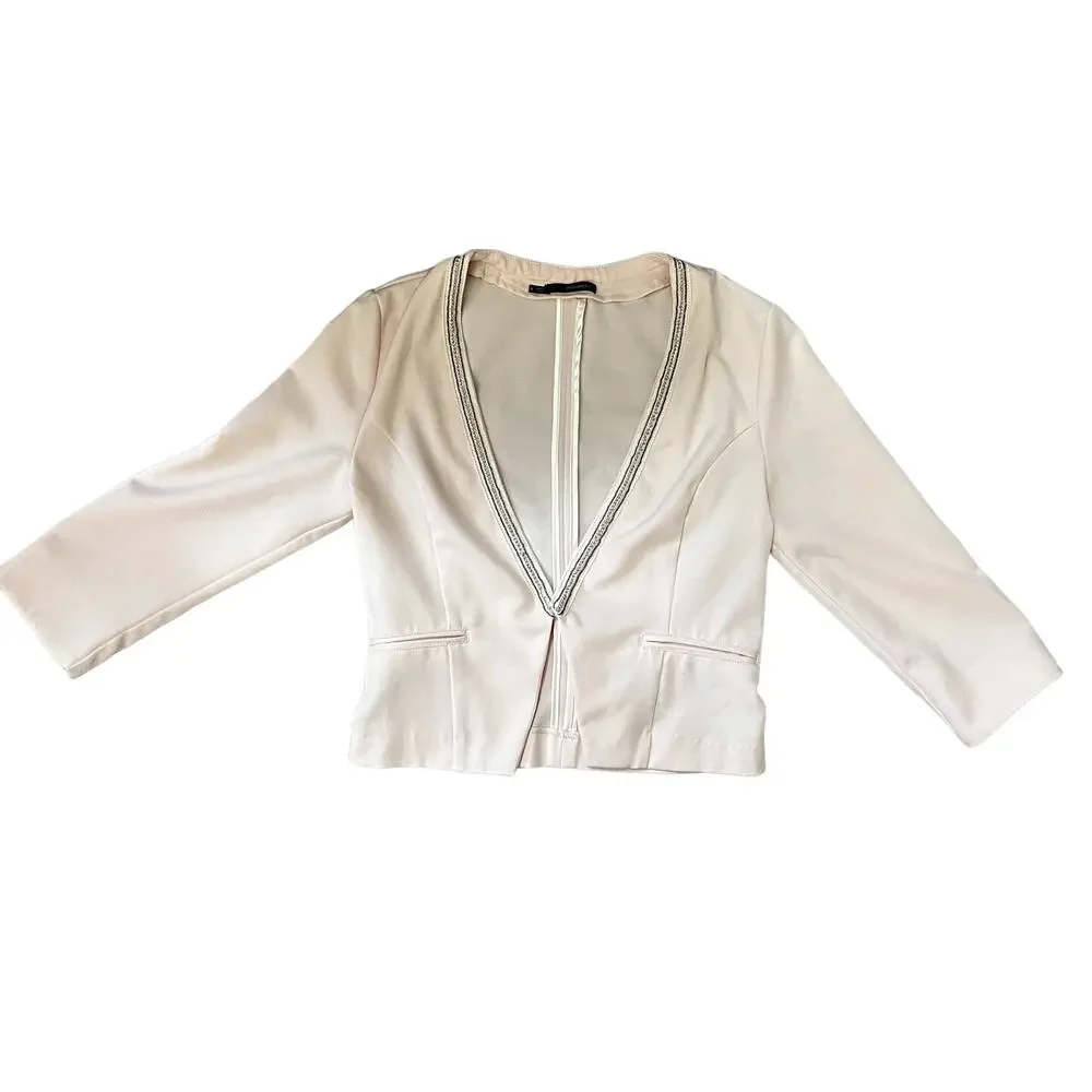 Maurices SMALL Bead Detail Front Hook Closure Short Blazer - Picture 11 of 11